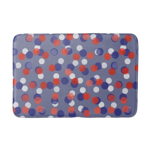 Tapis De Bain red, white and blue polka dots (Devant)