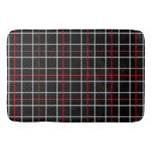 Tapis De Bain Red White Graphical Lines Black Plaid Design  (Devant)