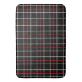 Tapis De Bain Red White Graphical Lines Black Plaid Design  (devant Vertical)