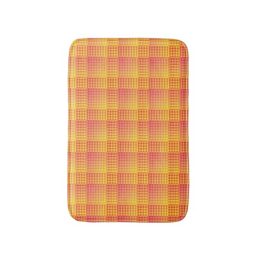 Tapis De Bain Red Yellow Checker Abstract Pattern (Devant (Vertical))