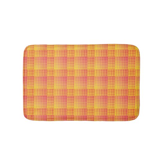 Tapis De Bain Red Yellow Checker Abstract Pattern (Devant)