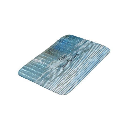 Tapis De Bain Reflet Abstrait Bleu clair Plush personnalisé (Angle)