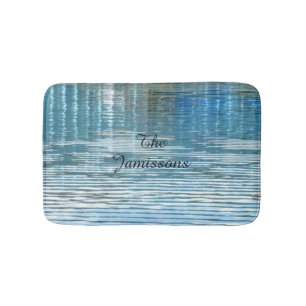Tapis De Bain Reflet Abstrait Bleu clair Plush personnalisé
