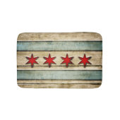 Tapis De Bain Regard du bois découpé par drapeau de Chicago (Devant)