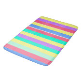 Tapis De Bain Réglage des rayures pastel de printemps (Angle)