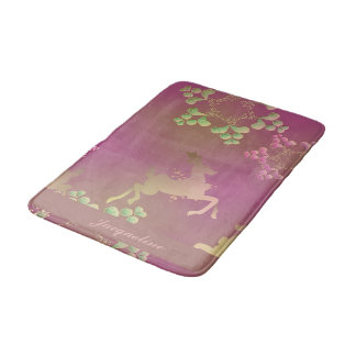 Tapis De Bain Reindeer Snowflake Monogram Purple