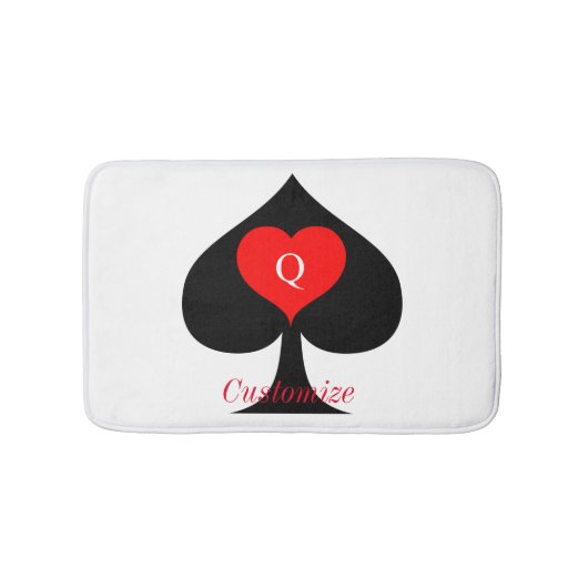 Tapis De Bain Reine noire des pique Coeur rouge Thunder_Cove (Devant)