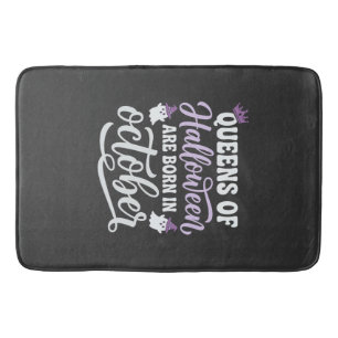 Tapis De Bain Reines d'Halloween Nées en Octobre Anniversaire
