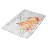 Tapis De Bain Remerciements | Aquarelle Citrouille automne autom (Angle)