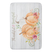 Tapis De Bain Remerciements | Aquarelle Citrouille automne autom (devant Vertical)
