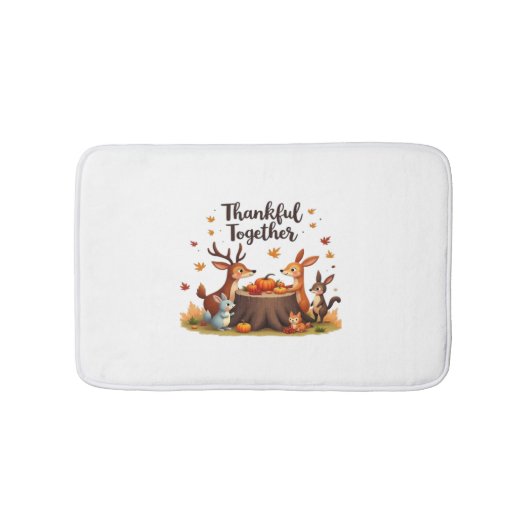 Tapis De Bain Remerciements Ensemble - Beaux Animaux Boisés Than (Devant)