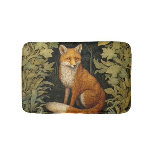 Tapis De Bain Renard dans la forêt, style Art nouveau (Devant)