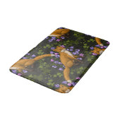 Tapis De Bain Renard, fleurs et lierre, vert, orange et viole (Angle)