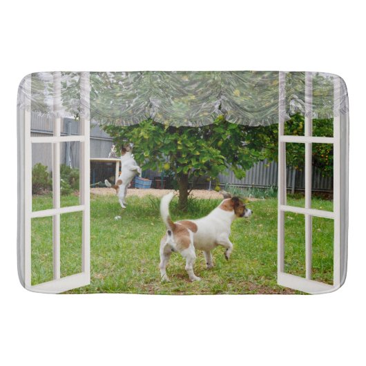 Tapis De Bain Renard Terriers À La Découverte Du Jardin, (Devant)