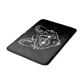 Tapis De Bain Renard tribal noir et blanc (Angle)