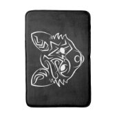 Tapis De Bain Renard tribal noir et blanc (Devant (Vertical))