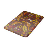 Tapis De Bain Renards d'automne sur chocolat brun (Angle)