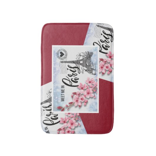 Tapis De Bain Rencontrez-moi à Paris | Cartes postales du bord (Devant (Vertical))