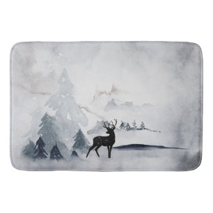 Tapis De Bain Rennes dans l'Aquarelle gris sauvage Noël