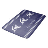 Tapis De Bain Requin blanc personnalisé sur arrière - plan bleu (Angle)