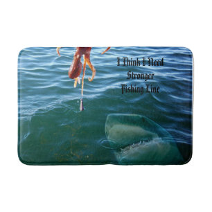 Tapis De Bain Requin Désirant Manger De La Pieuvre, De La Mousse