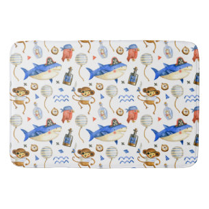 Tapis De Bain Requins et pirates singes