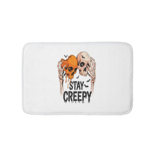 Tapis De Bain Restez Créepy PNG, Crâne Rétro Halloween