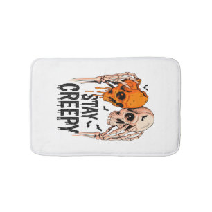 Tapis De Bain Restez Créepy PNG, Crâne Rétro Halloween