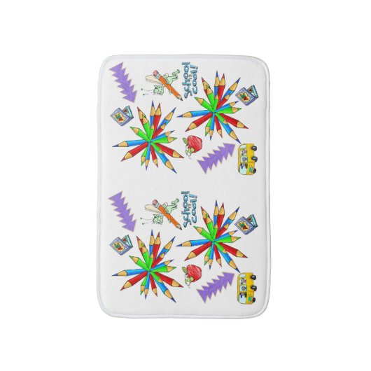Tapis De Bain Retour à l'école est Cool douche salle de bain (Devant (Vertical))