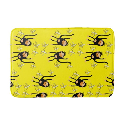 Tapis De Bain Retour À L'École Petit Singe (Devant)