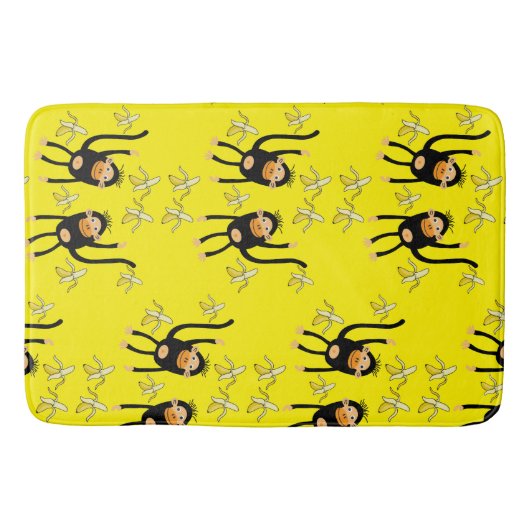 Tapis De Bain Retour À L'École Petit Singe (Devant)
