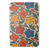 Tapis De Bain Retro 1960s Style Floral Pattern (devant Vertical)