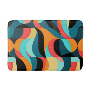 Tapis De Bain RETRO Abstrait Motif coloré Mi-siècle moderne