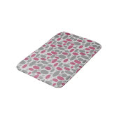 Tapis De Bain rétro, années 60, pois, gris et rose (Angle)