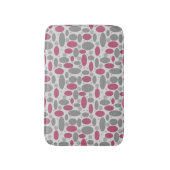 Tapis De Bain rétro, années 60, pois, gris et rose (Devant (Vertical))
