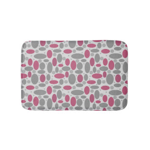 Tapis De Bain rétro, années 60, pois, gris et rose