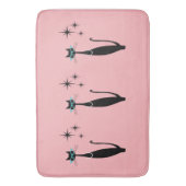 Tapis De Bain Retro Atomique Moyen Siècle Moderne MCM Chat noir (devant Vertical)