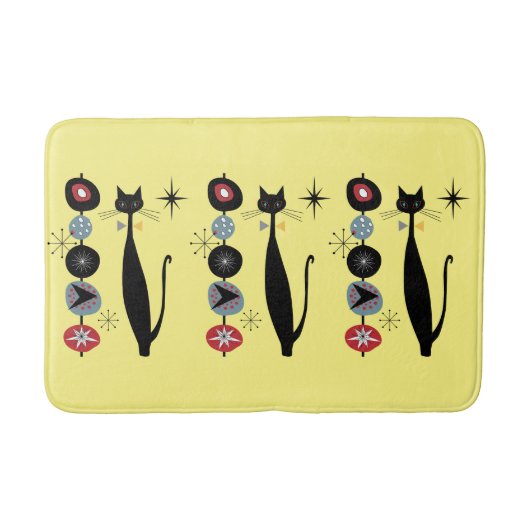 Tapis De Bain Retro Atomique Moyen Siècle Moderne MCM Cool Chat (Devant)