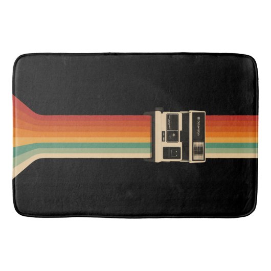 Tapis De Bain Retro Camera with Rainbow Print (Devant)