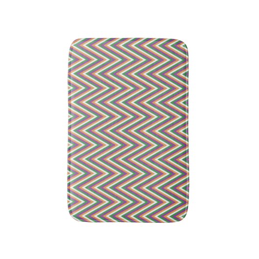 Tapis De Bain Retro Chevron Pattern Cool  (Devant (Vertical))