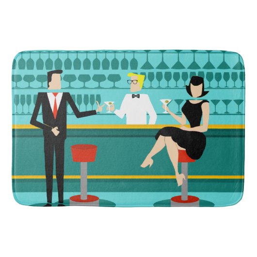Tapis De Bain Retro Cocktail Lounge Bath Mat (Devant)