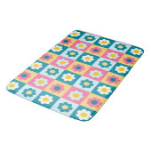 Tapis De Bain Retro Cute colorful Pastel Flowers Pattern  (Angle)