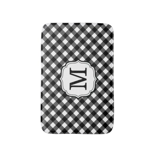 Tapis De Bain Retro Elagant Personalized Gingham Bath Mat (Devant (Vertical))