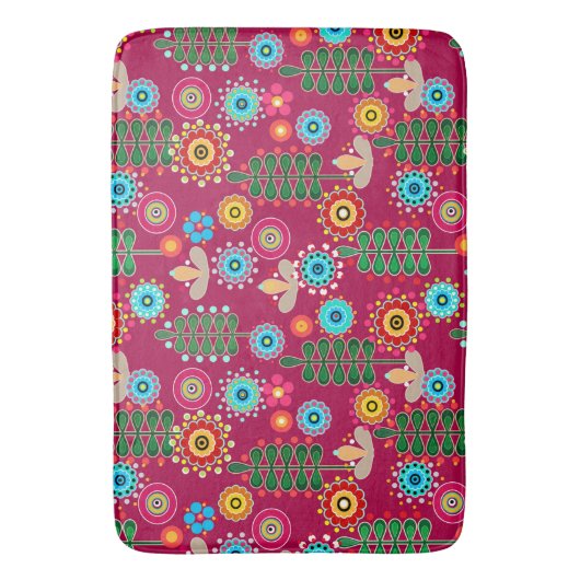 Tapis De Bain Rétro, Flower Patch (devant Vertical)