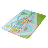 Tapis De Bain Retro Gay Pink Flamant rose Pool Party (Angle)