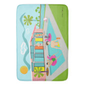 Tapis De Bain Retro Gay Pink Flamant rose Pool Party (devant Vertical)