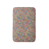 Tapis De Bain Retro Geometric Square Tile Pattern (Devant (Vertical))