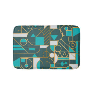 Tapis De Bain Retro géométrique : Poster minimaliste.