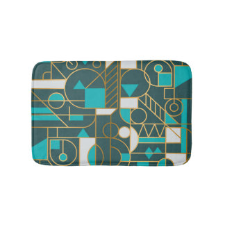 Tapis De Bain Retro géométrique : Poster minimaliste.