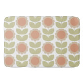 Tapis De Bain Retro Groovy Summer Flowers Stems (Devant)